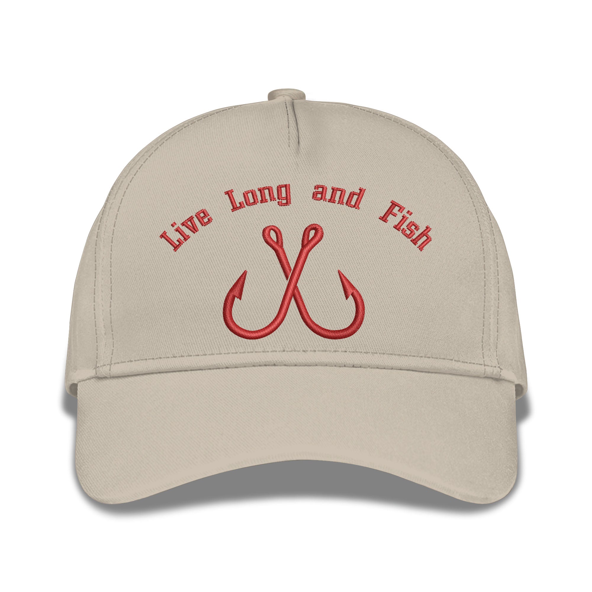 Live Long And Fish Embroidered Baseball Caps