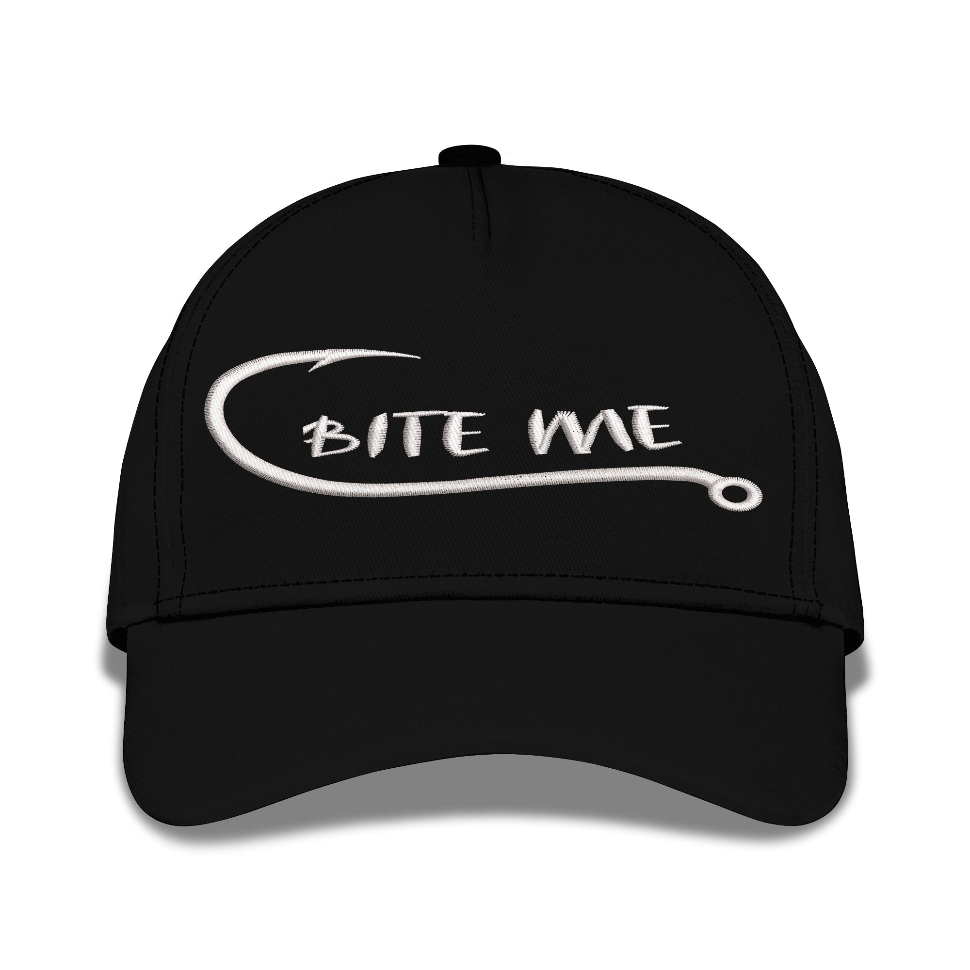 Bite Me Fishing Embroidered Baseball Caps