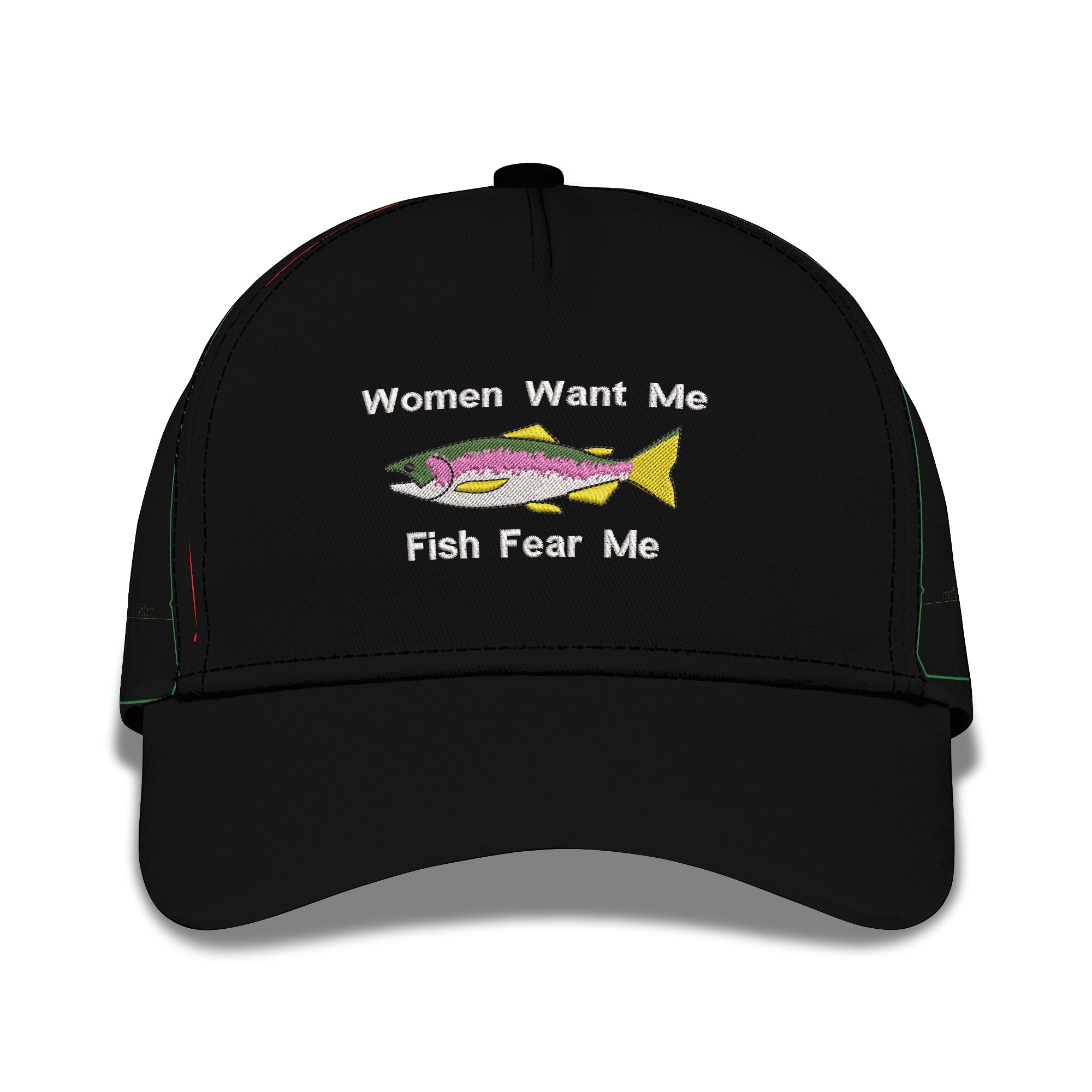 Women Want Me Fish Fear Me Fishing Embroidered Baseball Caps