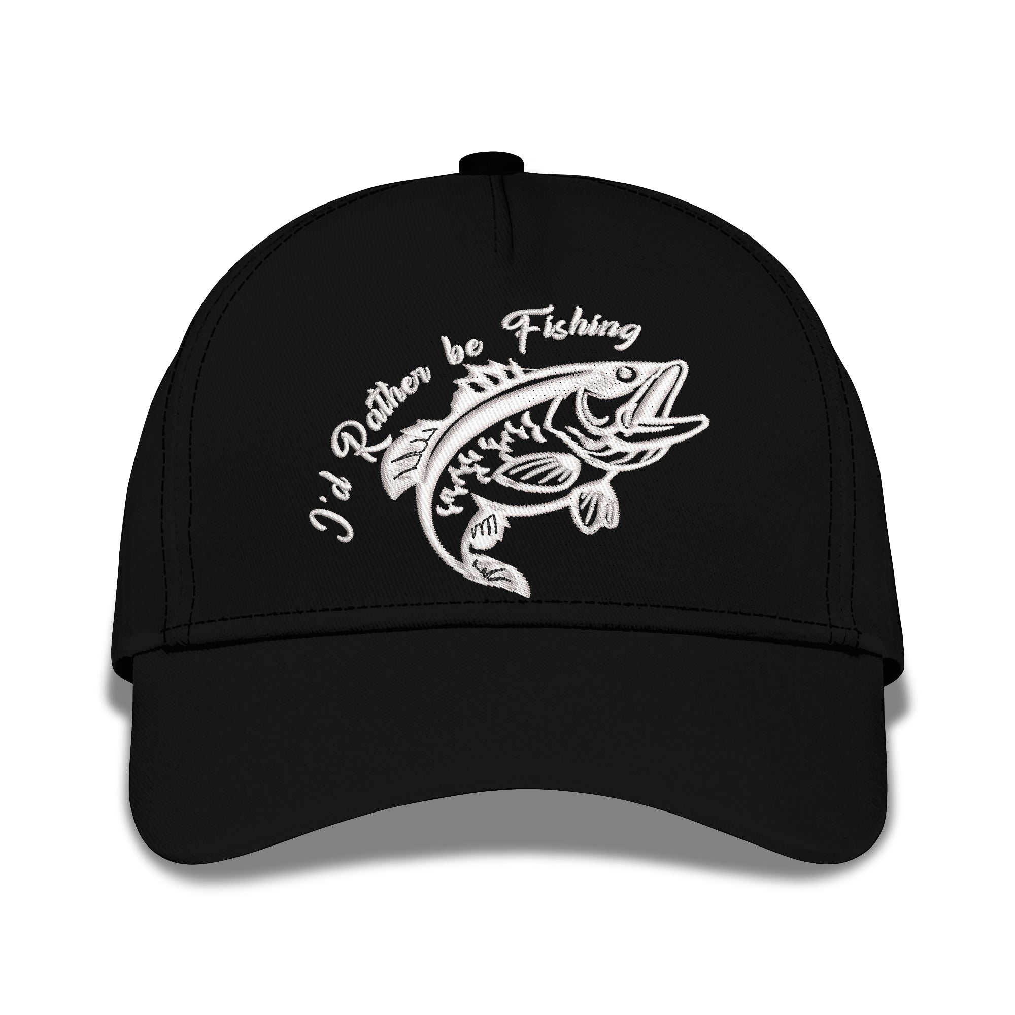I'd Rather Be Fishing Embroidered Baseball Caps