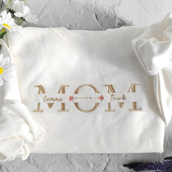 Custom Mama Emboidered Sweatshirt, Mom Crewneck With Names, Mother’s Day shirt