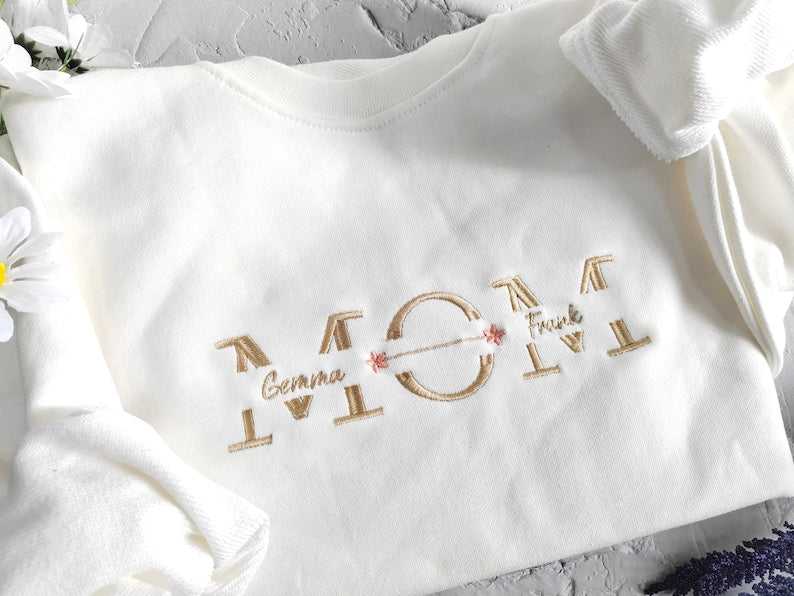 Custom Mama Emboidered Sweatshirt, Mom Crewneck With Names, Mother’s Day shirt