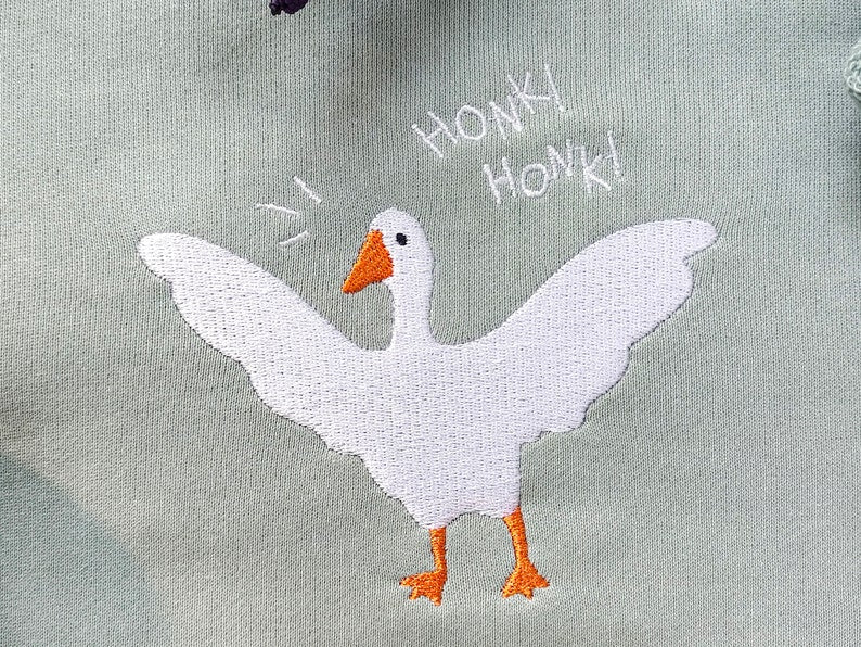 Honk Embroidered Sweatshirt, Embroidered Crewneck Sweatshirt