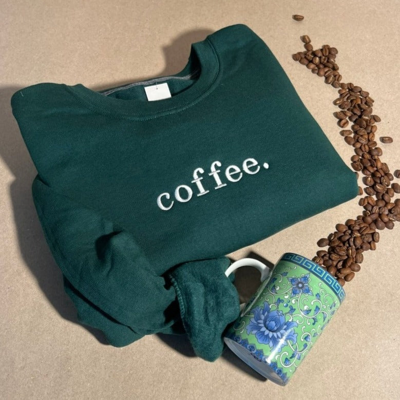 Coffee Embroidered Sweatshirt