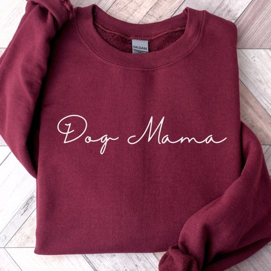 Embroidered Dog Mama Sweatshirt, Embroidered Dog Mom Sweatshirt