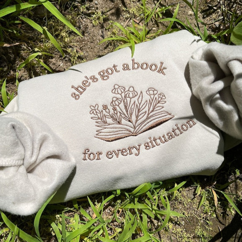 Embroidered Book For Every Situation Sweatshirt