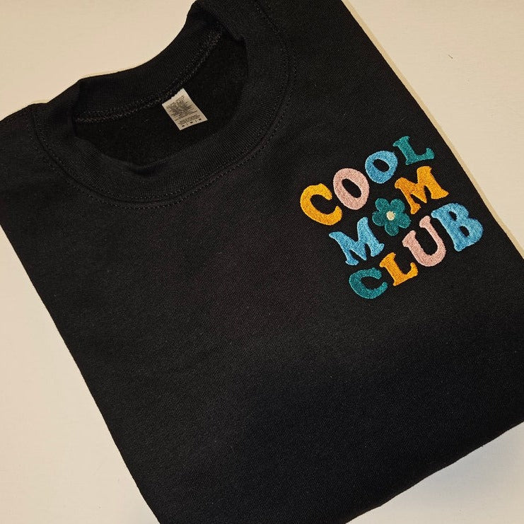 Trendy Cool Mom Club Embroidered Sweatshirt