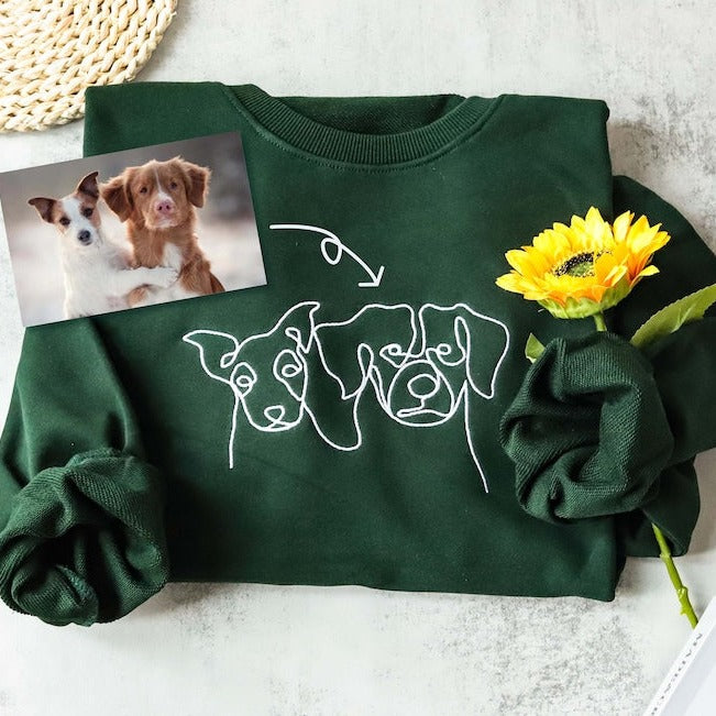 Custom Pet Embroidered Sweatshirt, Custom Pet Gifts, Personalized Dog Sweatshirt