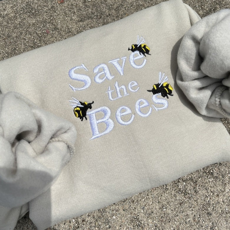 Save The Bees Embroidered Crewneck Sweatshirt