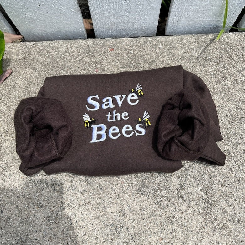 Save The Bees Embroidered Crewneck Sweatshirt