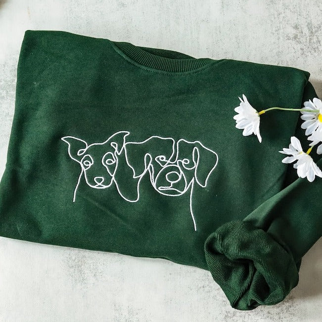 Custom Pet Embroidered Sweatshirt, Custom Pet Gifts, Personalized Dog Sweatshirt