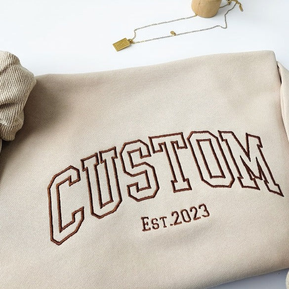 Custom Embroidered Varsity Sweatshirt, Personalized Embroidered Sweatshirt
