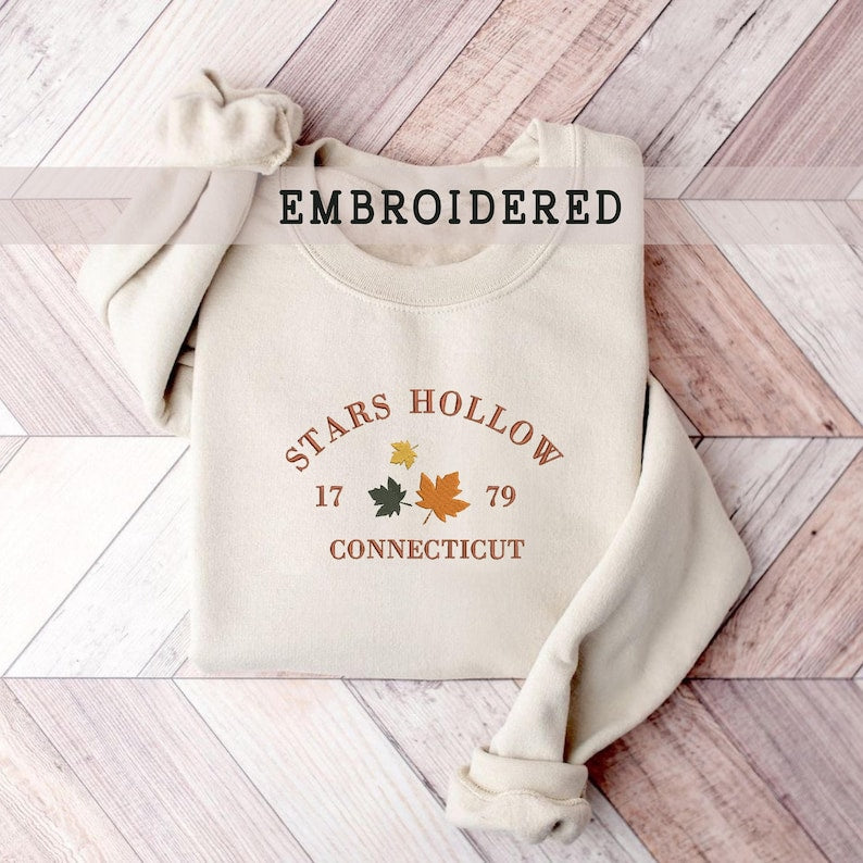 Stars Hollow Connecticut Sweatshirt, Gilmore Girls Embroidey Sweatshirt