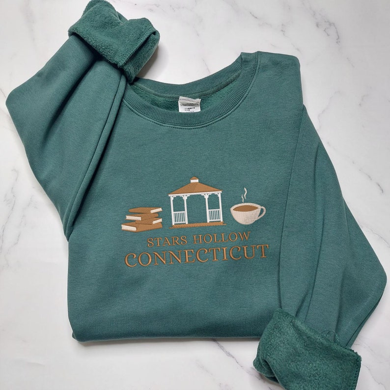 Stars Hollow Connecticut Embroidered Sweatshirt, Gilmore Girls Sweatshirt