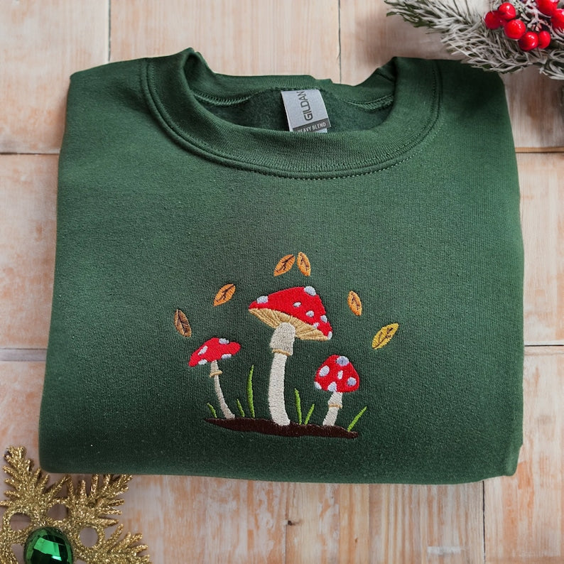 Mushroom Embroidered Sweatshirt