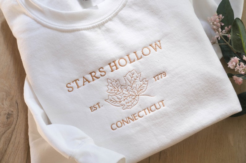 Embroidered Stars Hollow inspired Crewneck Sweatshirt, Gilmore Girls Embroidey Sweatshirt