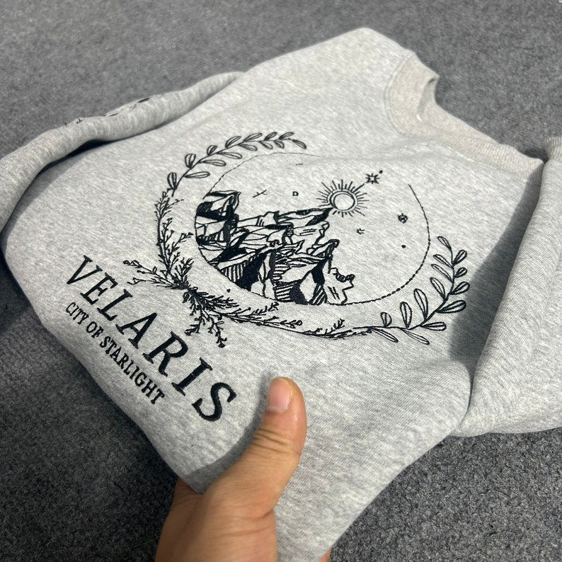 Velaris Embroidered Shirt, Velaris City Of Starlight Embroidered Sweatshirt