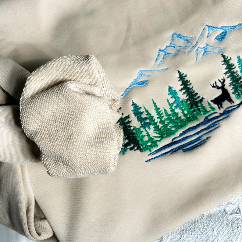 The Deer National Park Embroidered Sweatshirt