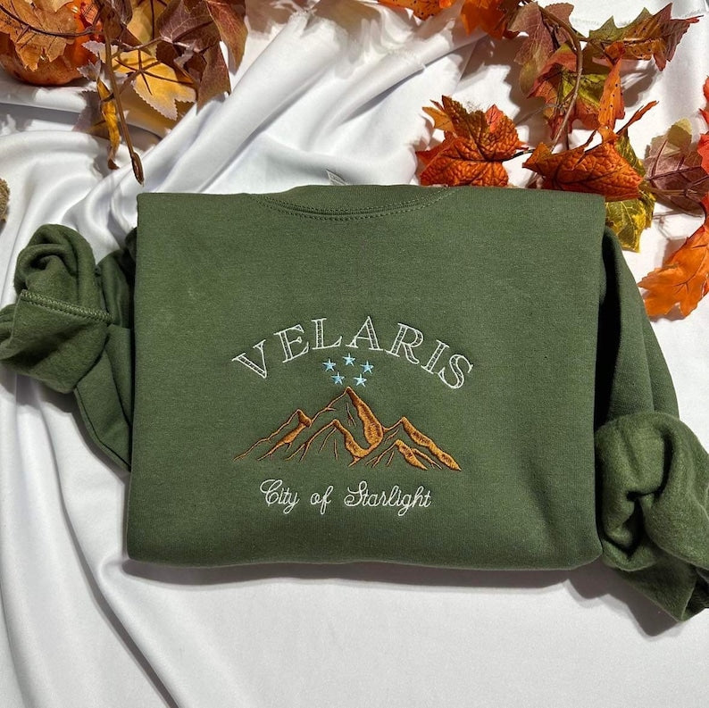 Velaris Embroidered Sweatshirt, City Of Starlight Embroidered Crewneck