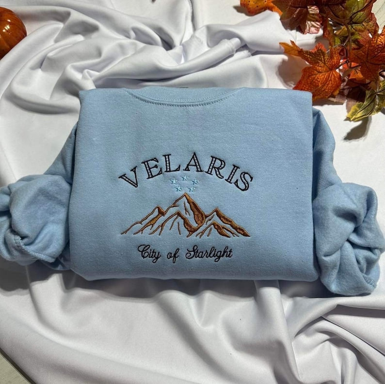 Velaris Embroidered Sweatshirt, City Of Starlight Embroidered Crewneck