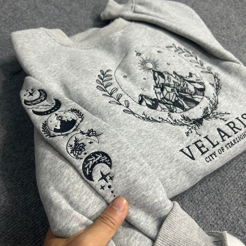 Velaris Embroidered Shirt, Velaris City Of Starlight Embroidered Sweatshirt