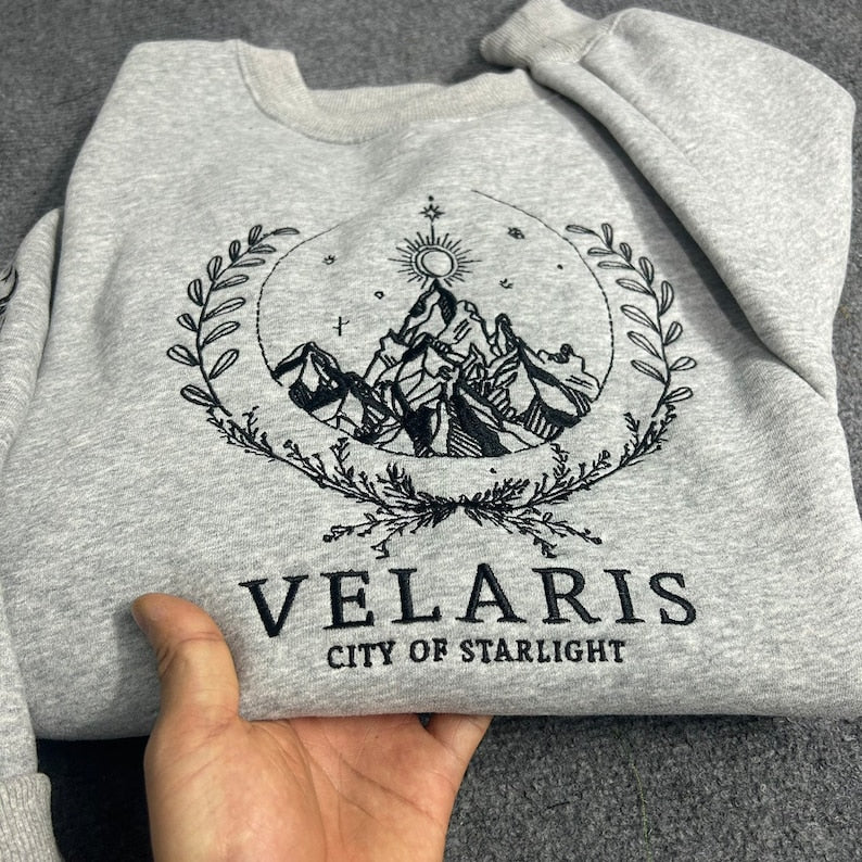 Velaris Embroidered Shirt, Velaris City Of Starlight Embroidered Sweatshirt