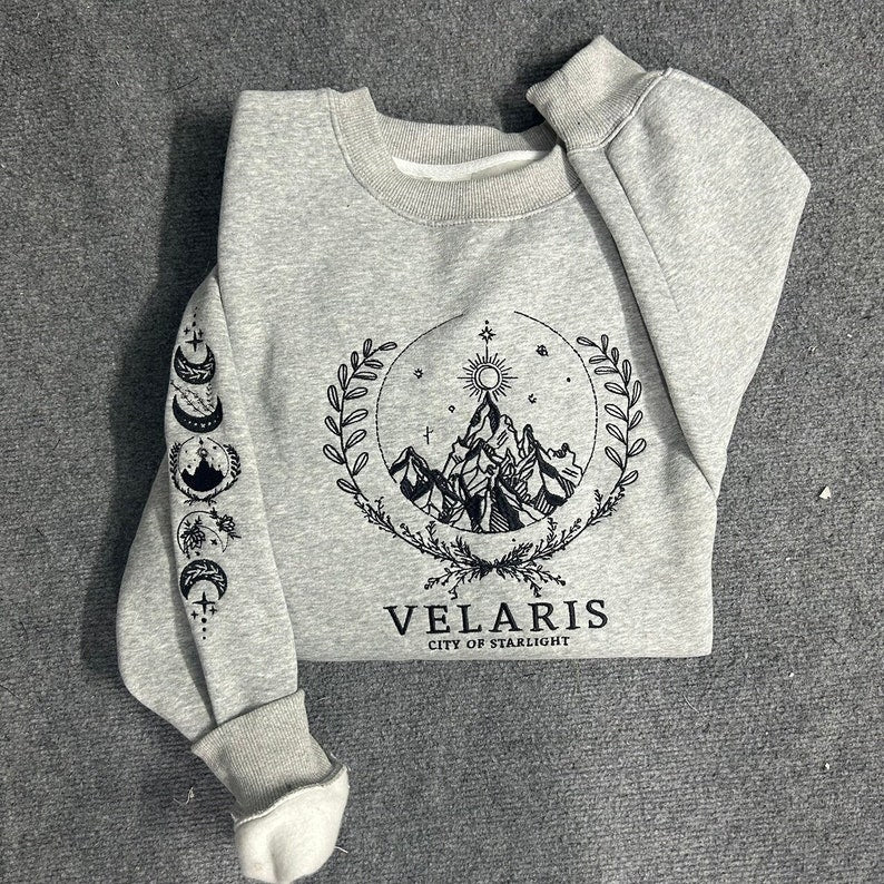 Velaris Embroidered Shirt, Velaris City Of Starlight Embroidered Sweatshirt