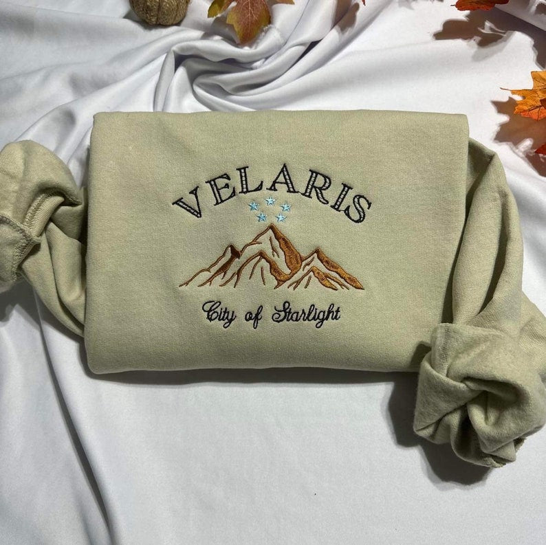 Velaris Embroidered Sweatshirt, City Of Starlight Embroidered Crewneck