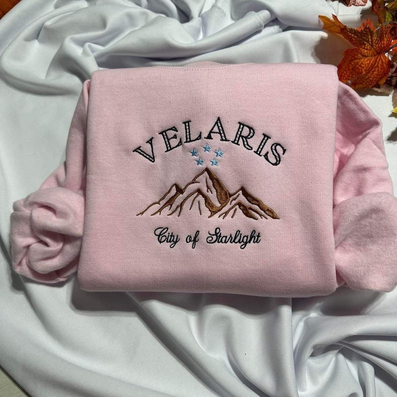 Velaris Embroidered Sweatshirt, City Of Starlight Embroidered Crewneck