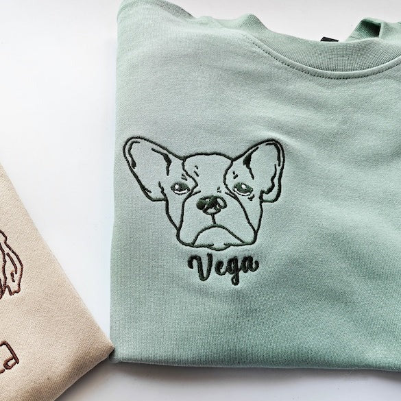 Custom Embroidered Pet Sweatshirts With Pet Photo And Name