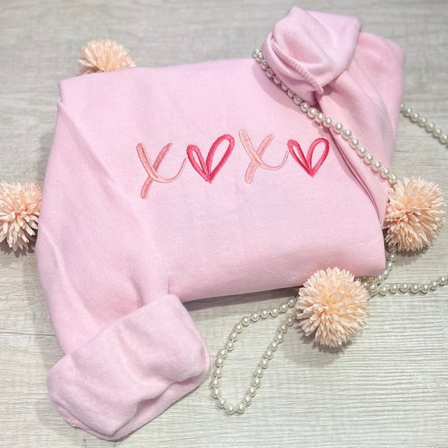 Xoxo Embroidered Sweatshirt , Valentine’s Day Sweatshirt