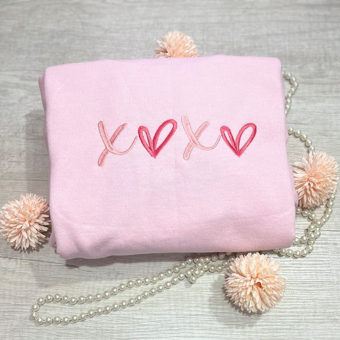 Xoxo Embroidered Sweatshirt , Valentine’s Day Sweatshirt