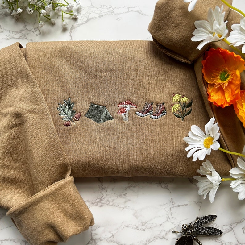 Camping Embroidered Sweatshirt, Respect Local Wildlife