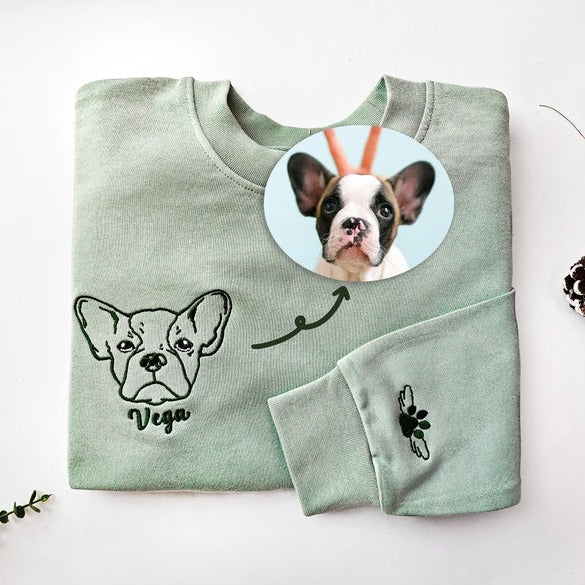 Custom Embroidered Pet Sweatshirts With Pet Photo And Name