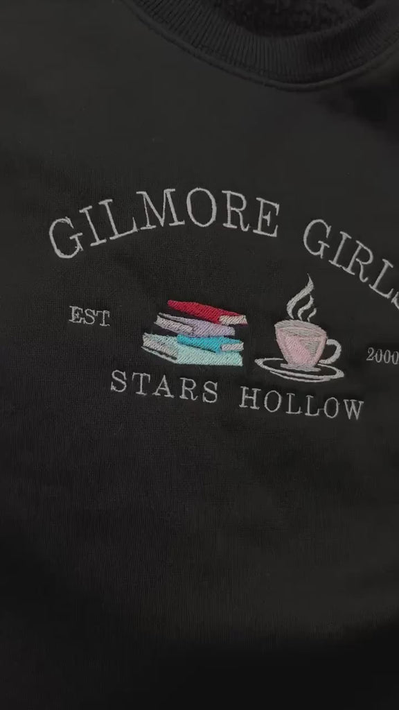 Stars Hallow Embroidered Sweatshirt, Stars Hollow Connecticut Sweatshirt