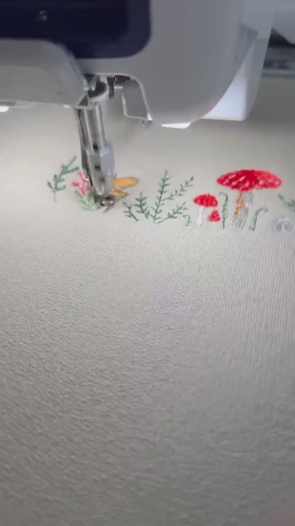 Embroidered Mushroom Sweatshirt, Botany Embroidered Sweatshirt
